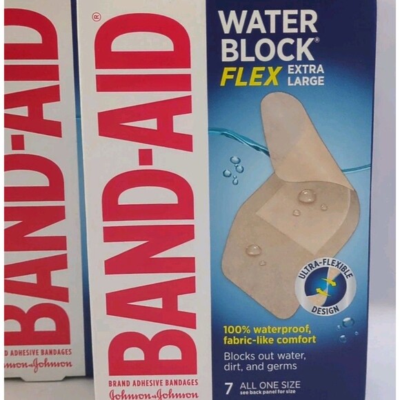 Pack of 2 - Band-Aid Water Block Flex Waterproof Bandages Extra Large 7 Count - Picture 2 of 8